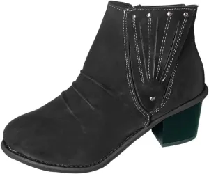 AMDBEL Fall Shoes for Women 2024 Low Chunky Heel Zipper Booties Point Toe Short Boots Roman Dressy Fall Winter Shoes