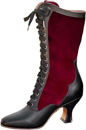 AMDBEL Wide Calf Boots for Women High Heel Womens Fall Boots 2024 Lace Up Sexy High Heel Pointed Toe Boots Winter Shoes