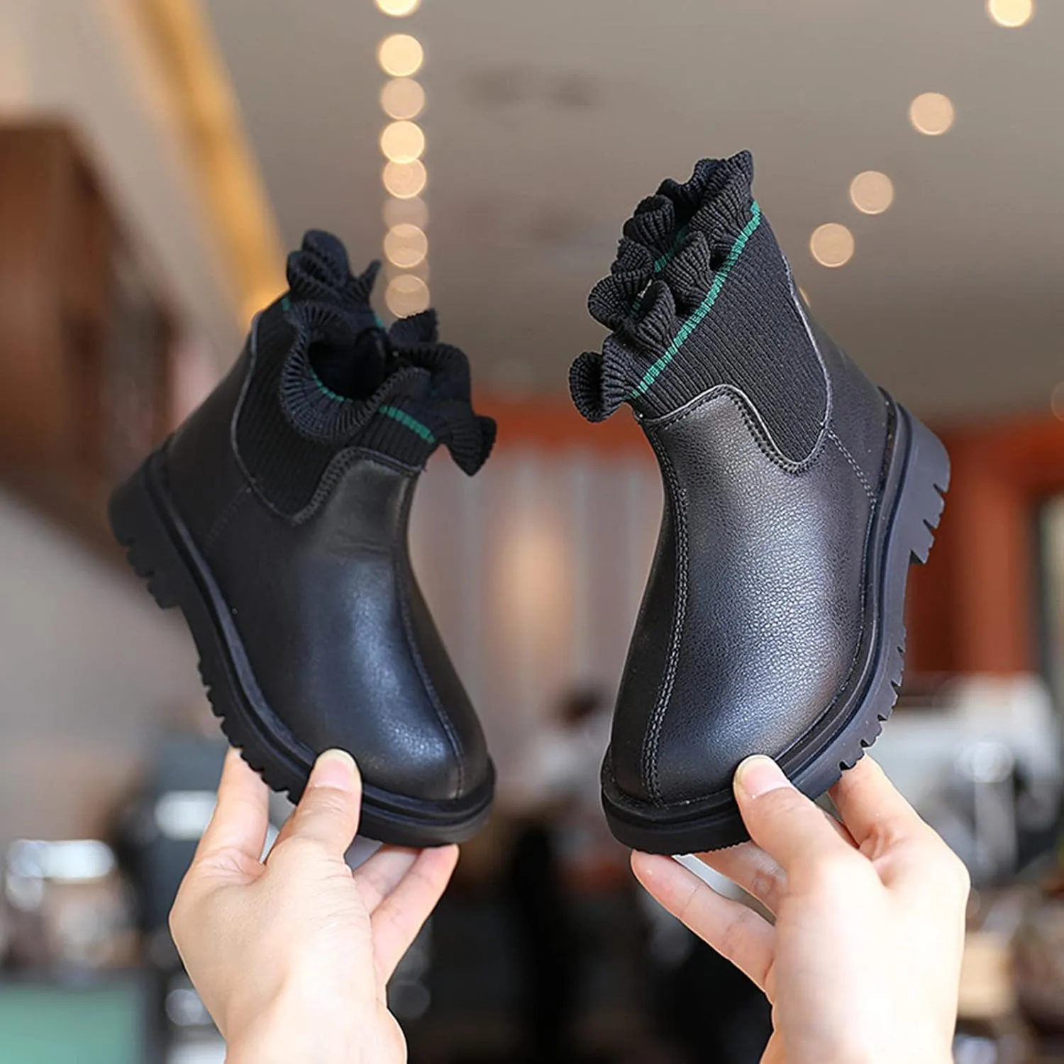 Ankle Boots for Girls Elastic Mouth Zipper Short Suede Non Slip Booties Fashion Solid Boots for Toddler/Little