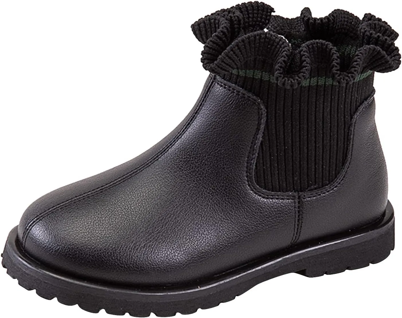 Ankle Boots for Girls Elastic Mouth Zipper Short Suede Non Slip Booties Fashion Solid Boots for Toddler/Little