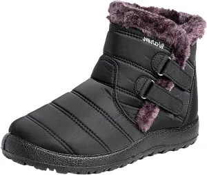 Bcshiye Womens Snow Boots,Warm Anit-Slip Ankle Bootie Waterproof Outdoor Snow Boots Fur Lined Winter Shoes for Women