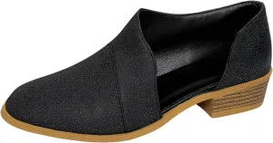 Cathalem Ankle Boots for Women Chelsea Square Toe Chunky Low Heel Booties Comfortable Slip on Short Boots Fall Boots
