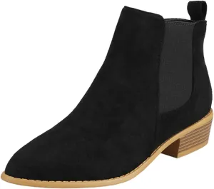 Cathalem Womens Ankle Boots, Low Heel Chelsea Ankle Boots Platform Lug Sole Booties Pull On Winter Short Boot Shoes