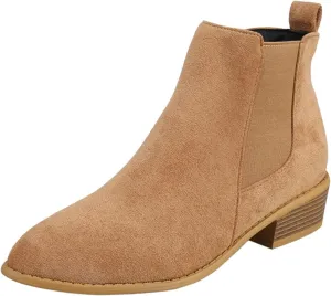 Cathalem Women's Ankle Boots, Women's Low Heel Chelsea Ankle Boots Fashion Slip On Elastic Fall Booties Shoes