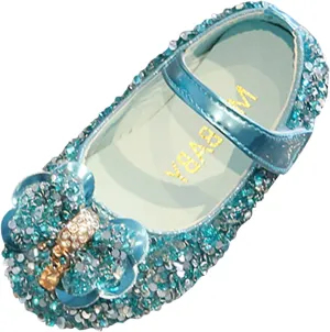 Children Shoes Fashion Band Diamond Flat Bottom Princess Shoes Fashion Bow Princess Shoes Soft Size 6 Shoes for Girls