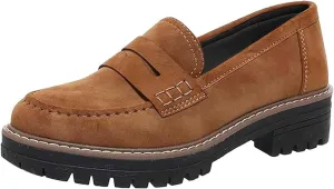 Chunky Loafers Women Wide Slip On Shoes Comfortable Platform Loafers Leather Lug Sole Loafers Casual Penny Loafers