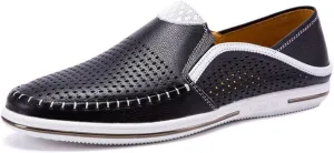 Driving Loafer for Men Boat Moccasins Slip On Style OX Leather Lightweight Breathable Hollow Vamp