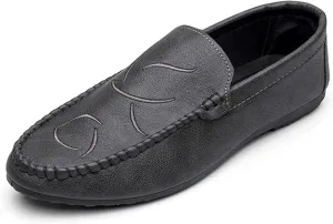 Driving Moccasins for Men Simple Moccasins Shoes Leather Resistant Flexible Anti-Slip Outdoor Slip On for Any Attire