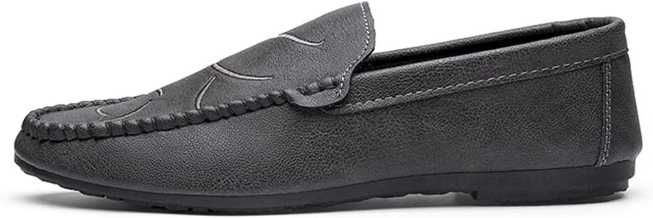 Driving Moccasins for Men Simple Moccasins Shoes Leather Resistant Flexible Anti-Slip Outdoor Slip On for Any Attire