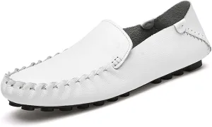 Driving Moccasins Smoking Loafer for Men Simple Moccasins Shoes Driving Loafers Leather Anti-Slip Flat Heel Flexible Lightweight Resistant Driving for Any Attire