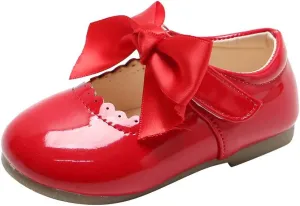 EnJoCho Children Shoes,Toddler Infant Kids Baby Girls Soft Princess Knot Leather Flat Shoes Walking Shoes 0-7Years Old (Red-04#, 18-24Months)