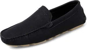 HOOENG Driving Moccasins Loafer Shoes for Men Lightweight Solid Color Moccasins Genuine Leather Flexible Lightweight Resistant Flat Heel Driving Slip On (Color : Black, Size : 10)