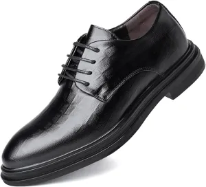 Leather Male Dress Shoes Business Oxford Shoes Fashion Slip-On Round Toe Fashion Breathable Prom Business Wedding Dress Shoes