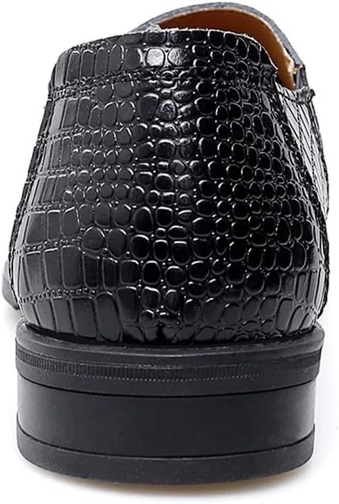 Loafer Shoes Driving Moccasins for Men Moccasins Shoes Faux Crocodile Print Solid Colors Leather Flat Heel Flexible Lightweight Resistant Anti-Slip