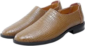 Loafer Shoes Driving Moccasins for Men Moccasins Shoes Faux Crocodile Print Solid Colors Leather Flat Heel Flexible Lightweight Resistant Anti-Slip