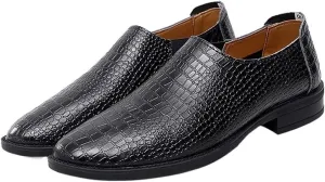 Loafer Shoes Driving Moccasins for Men Moccasins Shoes Faux Crocodile Print Solid Colors Leather Flat Heel Flexible Lightweight Resistant Anti-Slip