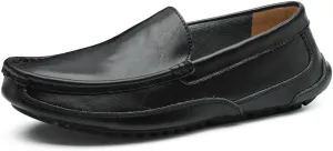 Loafers for Men Apron Toe Driving Moccasins Shoes PU Leather Flat Heel Slip Resistant Flexible Party Slip-on