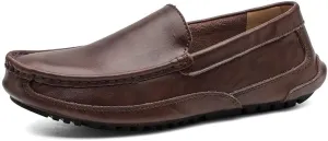 Loafers for Men Apron Toe Driving Moccasins Shoes PU Leather Flat Heel Slip Resistant Flexible Party Slip-on