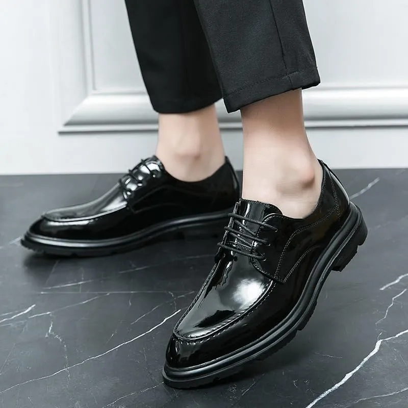 Male Spring Autumn Office Pointed Toe Men's Formal Shoes Men's Leather Low Heel Business Dress Shoes Leather Formal Business Oxford Shoes