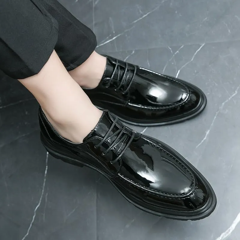 Male Spring Autumn Office Pointed Toe Men's Formal Shoes Men's Leather Low Heel Business Dress Shoes Leather Formal Business Oxford Shoes