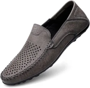 MCMUS Driving Moccasins Smoking Loafer for Men Moccasins Shoes Lightweight Breathable PU Leather Flexible Lightweight Anti-Slip Resistant Walking Slip On for Any Attire