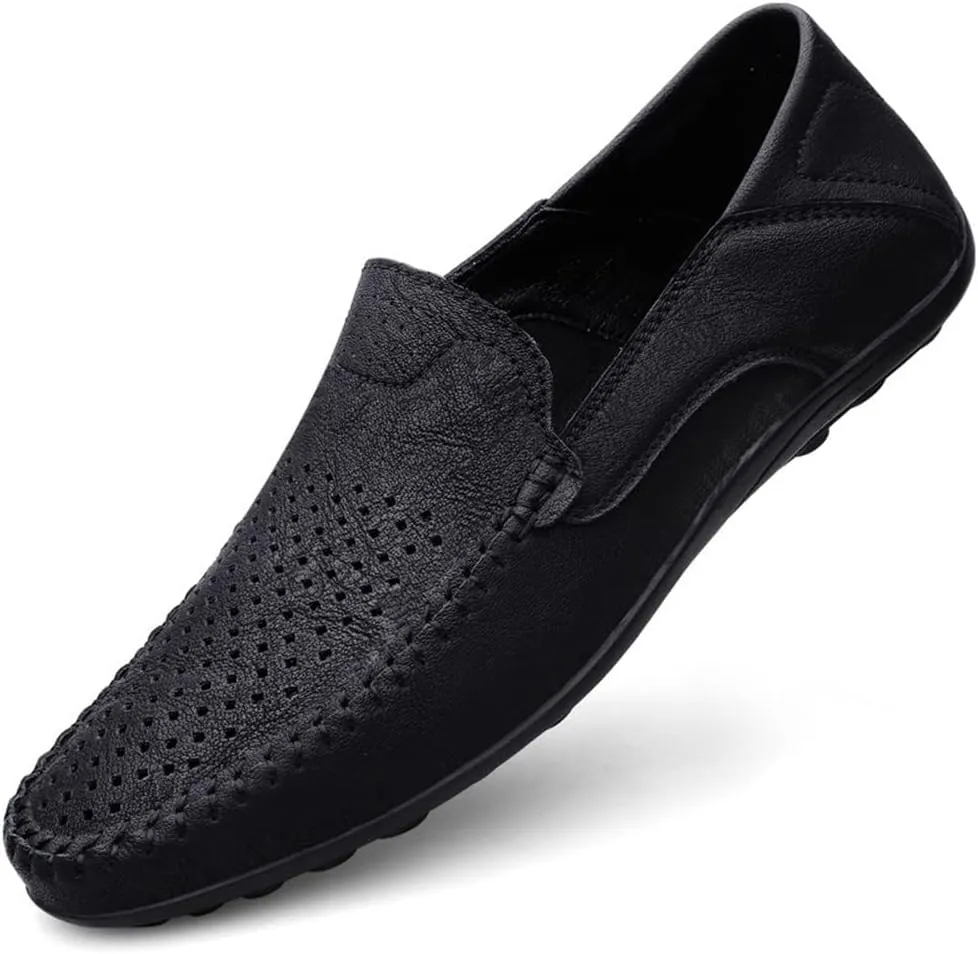 MCMUS Driving Moccasins Smoking Loafer for Men Moccasins Shoes Lightweight Breathable PU Leather Flexible Lightweight Anti-Slip Resistant Walking Slip On for Any Attire