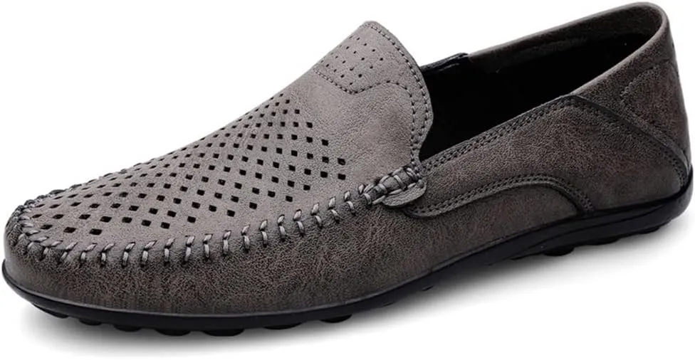 MCMUS Driving Moccasins Smoking Loafer for Men Moccasins Shoes Lightweight Breathable PU Leather Flexible Lightweight Anti-Slip Resistant Walking Slip On for Any Attire