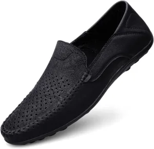 MCMUS Driving Moccasins Smoking Loafer for Men Moccasins Shoes Lightweight Breathable PU Leather Flexible Lightweight Anti-Slip Resistant Walking Slip On for Any Attire