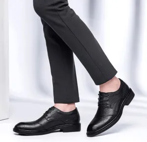 Men Lace-up Oxford Leather Fashion Dress Shoes Men's Prom Wedding Breathable Shoes Comfort Soft Sneakers Business Casual Shoe