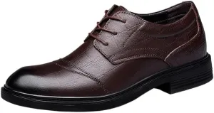 Men Lace-up Oxford Leather Fashion Dress Shoes Men's Prom Wedding Breathable Shoes Comfort Soft Sneakers Business Casual Shoe
