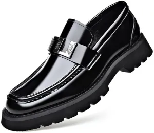 Men's Casual Business Loafers Patent Leather Formal Oxford Shoes Classic Slip On Dress Shoes for Men