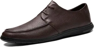 Men's Comfort Dress Shoes Formal Business Oxford Shoes Genuine Leather Large Size Low Top Pointed Toe Breathable Comfortable Casual Shoes