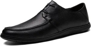 Men's Comfort Dress Shoes Formal Business Oxford Shoes Genuine Leather Large Size Low Top Pointed Toe Breathable Comfortable Casual Shoes