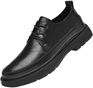 Men's Comfort Pointed Toe Leather Oxford Shoes - Breathable Non-Slip Derby Dress Shoes for Business, Work, and Casual Occasions