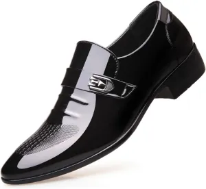 Men's Dress Shoes Loafers Driving Patent Leather Oxford Shoes Slip On Moccasins Business Shoes for Men