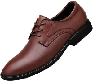 Men's Dress Shoes Mens Casual Business Formal Oxford Shoes Brogue Wingtip Retro Derby Shoes for Men(Brown,7.5)