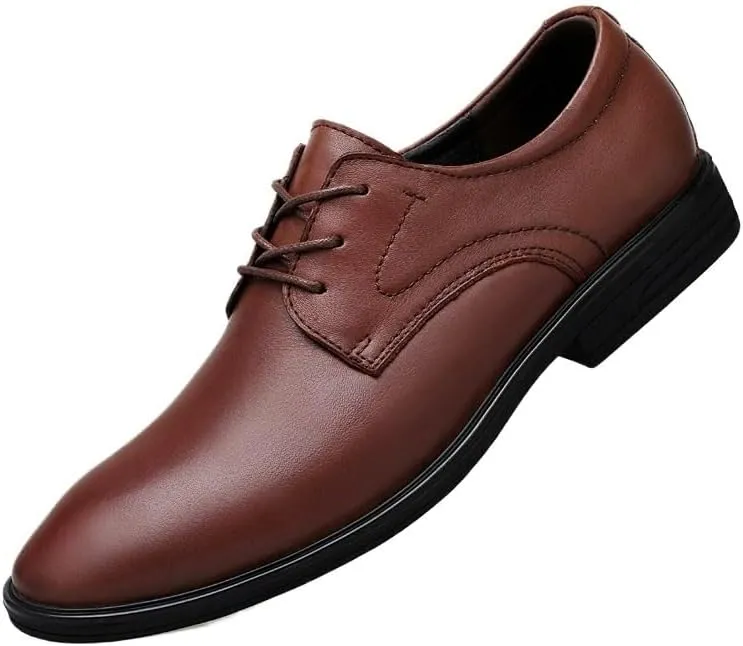 Men's Dress Shoes Mens Casual Business Formal Oxford Shoes Brogue Wingtip Retro Derby Shoes for Men(Brown,7.5)