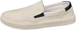 Men's Fashion Canvas Loafer Casual Cloth Shoes Canvas Slip-on Loafers Espadrille Walking Sneakers Moccasins Boat Shoes Lightweight Comfortable Walking Shoes