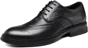 Men's Fashion Derby Shoes Mens Business Formal Oxfords Shoes Breathable Men Casual Leather Shoes(Black,10)