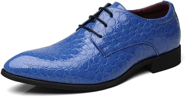 Men's Faux Patent Leather Tuxedo Dress Shoes Business Oxford Shoes Fashion Slip-On Round Toe Business Meeting Office Work Shoes