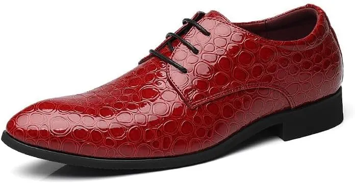 Men's Faux Patent Leather Tuxedo Dress Shoes Business Oxford Shoes Fashion Slip-On Round Toe Business Meeting Office Work Shoes