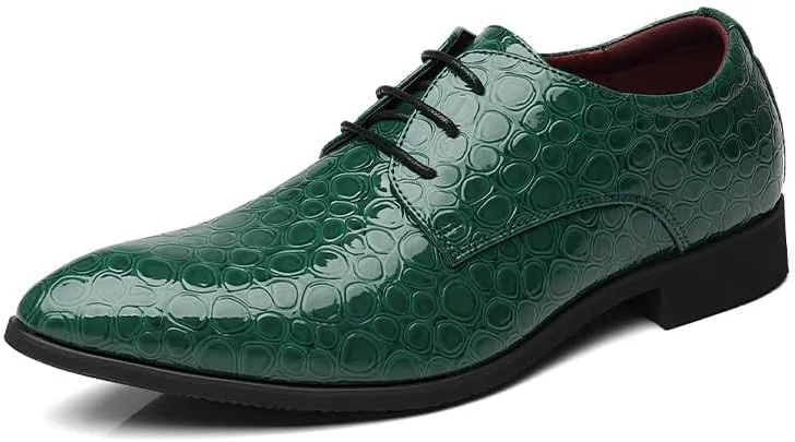 Men's Faux Patent Leather Tuxedo Dress Shoes Business Oxford Shoes Fashion Slip-On Round Toe Business Meeting Office Work Shoes