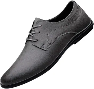 Men's Genuine Leather Oxford Shoes - Classic & Modern Wedding Formal Dress Shoes, Lightweight & Comfortable Derby Shoes for Men(Gray,11)