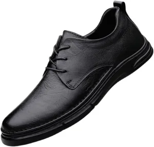 Men's Genuine Leather Oxford Shoes - Stylish Breathable Loafers for Weddings, Office, and Casual Wear