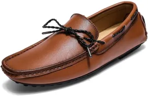 Men's Loafers Shoes Square Toe Vegan Leather Driving Moccasins Boatshoes Flexible Anti-Slip Resistant Prom Slip On