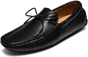 Men's Loafers Shoes Square Toe Vegan Leather Driving Moccasins Boatshoes Flexible Anti-Slip Resistant Prom Slip On