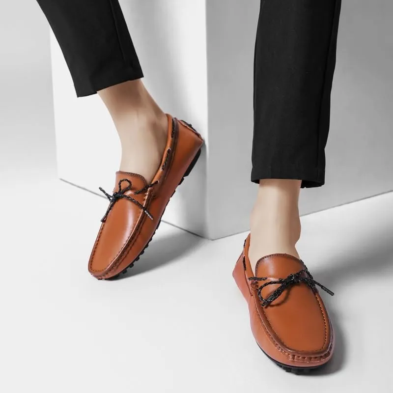 Men's Loafers Shoes Square Toe Vegan Leather Driving Moccasins Boatshoes Flexible Anti-Slip Resistant Prom Slip On