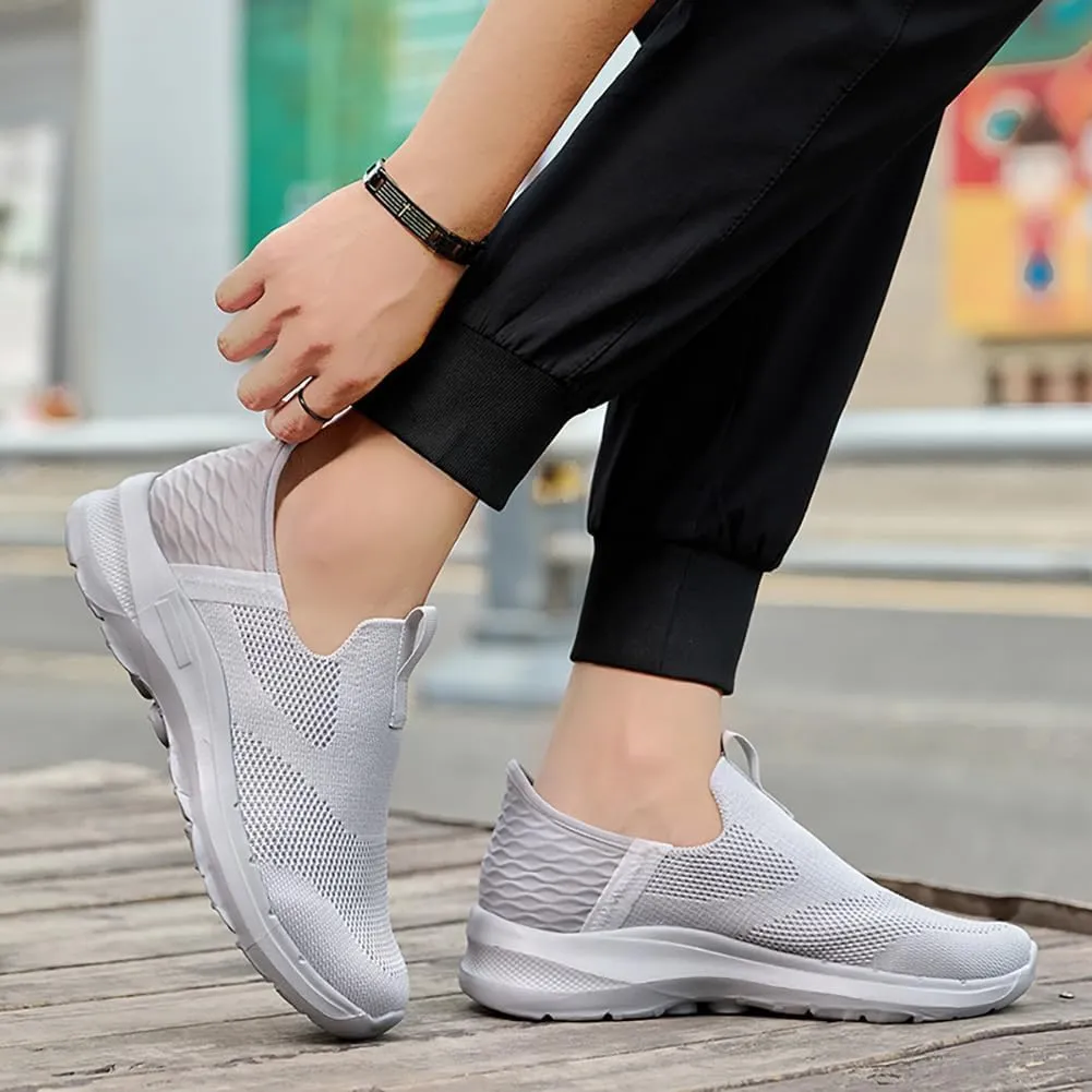 Men's Mesh Slip on Walking Sneakers Running Shoes Athletic Gym Neutral Trainers Casual Non Slip Breathable Socks Shoes