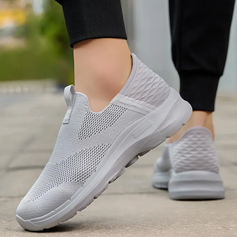 Men's Mesh Slip on Walking Sneakers Running Shoes Athletic Gym Neutral Trainers Casual Non Slip Breathable Socks Shoes