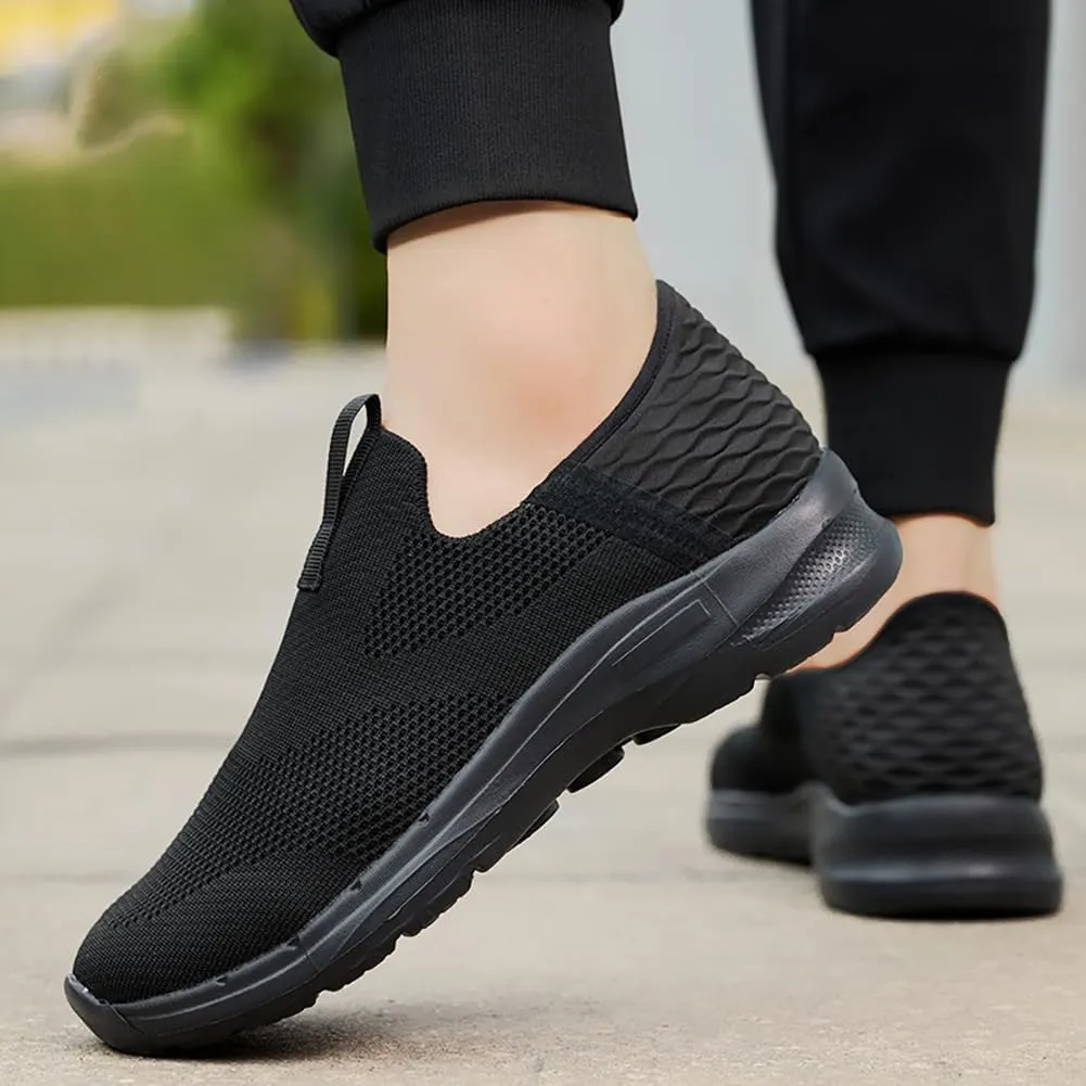 Men's Mesh Slip on Walking Sneakers Running Shoes Athletic Gym Neutral Trainers Casual Non Slip Breathable Socks Shoes